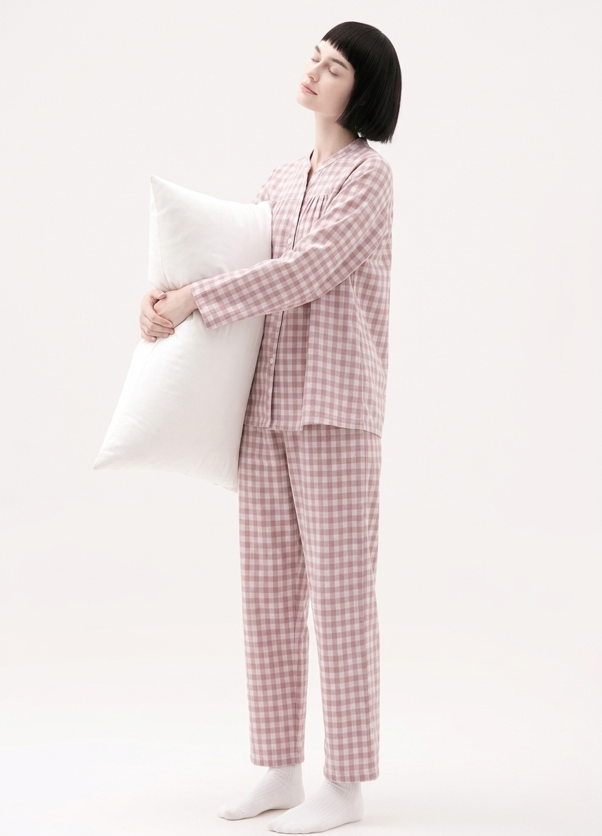 Maternity & Nursing Side Seamless Double Gauze Pajamas