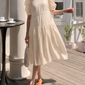 Round-Neck Loose Chiffon Midi Dress