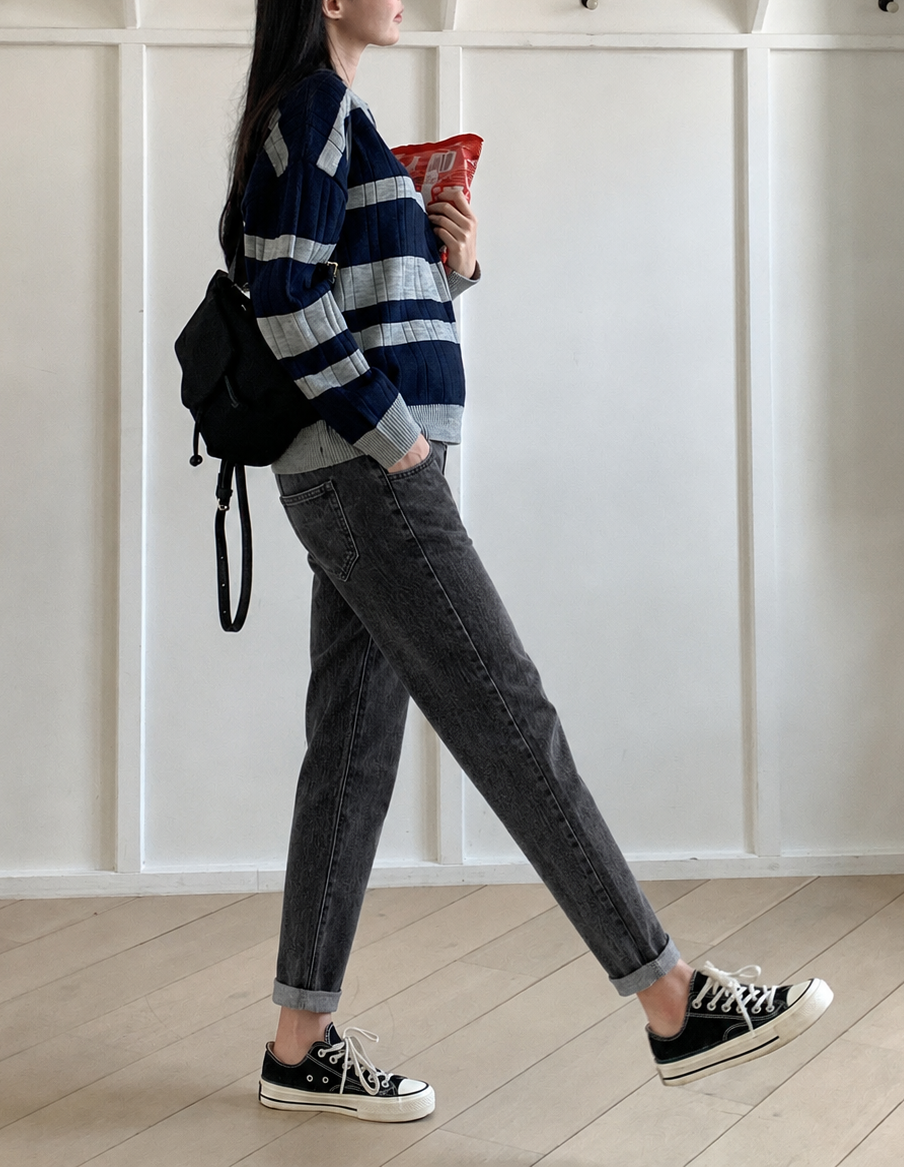 Spring Autumn Straight Leg Jeans